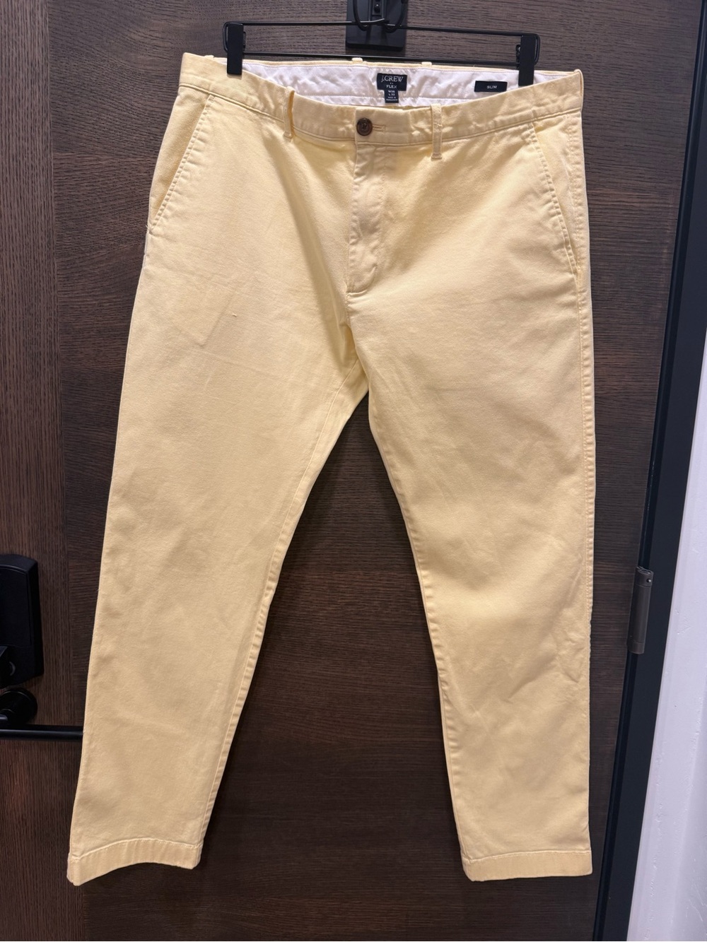 J. Crew Men's Chinos in Pale Yellow Cotton